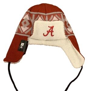 Alabama Crimson Tide New Era NCAA Scarlet & White Winter Trapper Knit Hat OSFM